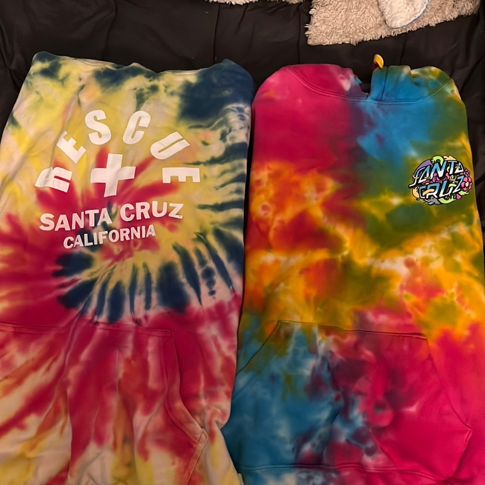 2 - Santa Cruz Tie Dye Pullover Hoodies